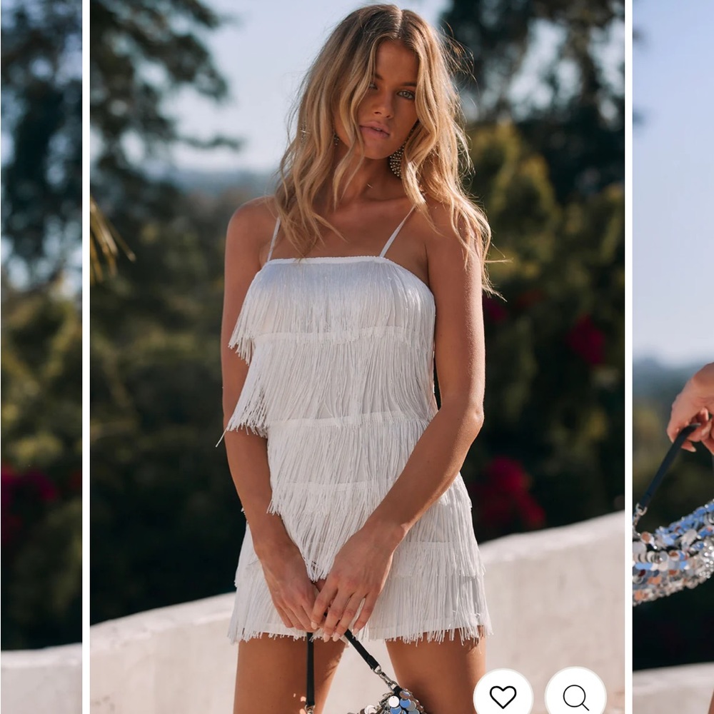 Riot White Fringe Romper from 12th tribe. Brand new!